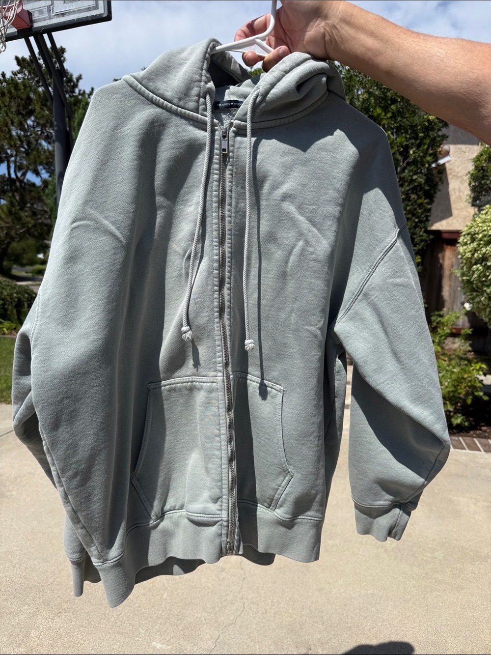 Brandy Melville Sky Blue Zip-Up Hoodie